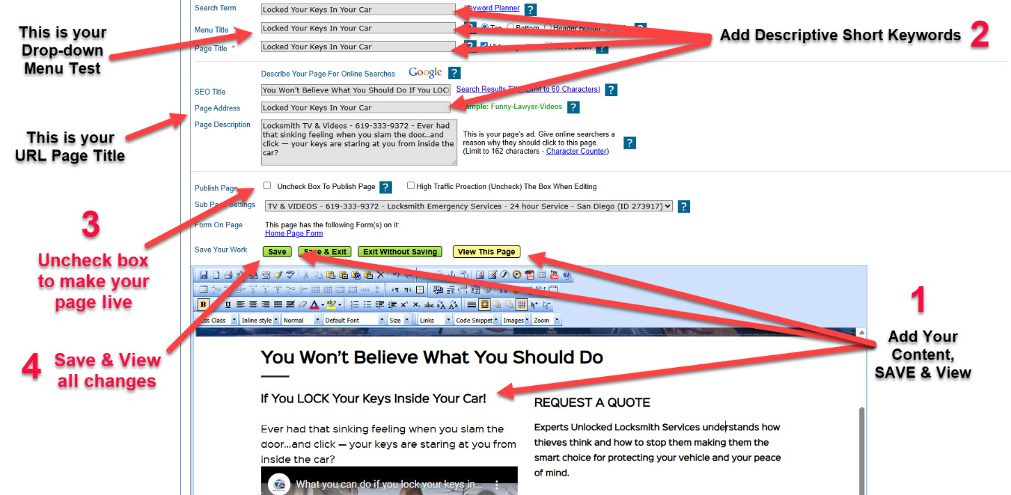 Add Page - SEO Titles