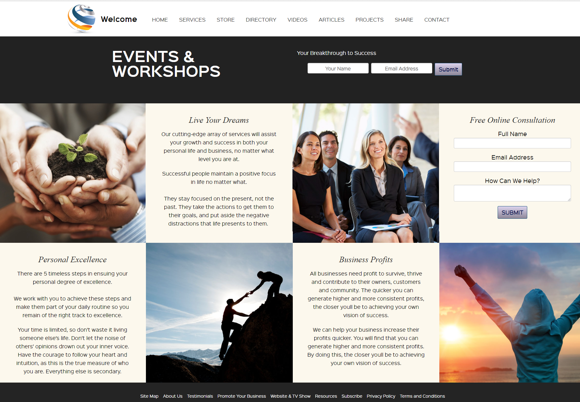 Events Workshops Template