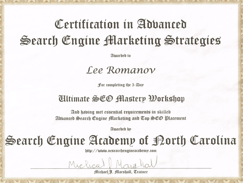 seo certification