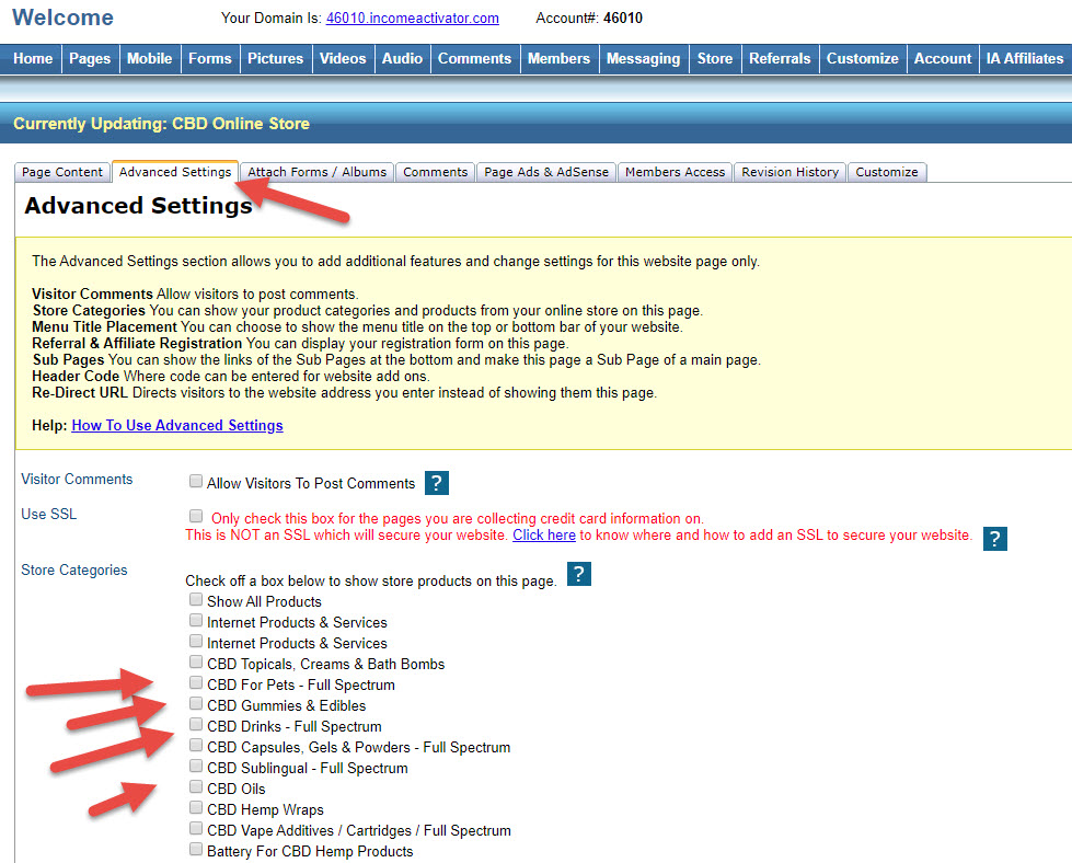 add cbd categories