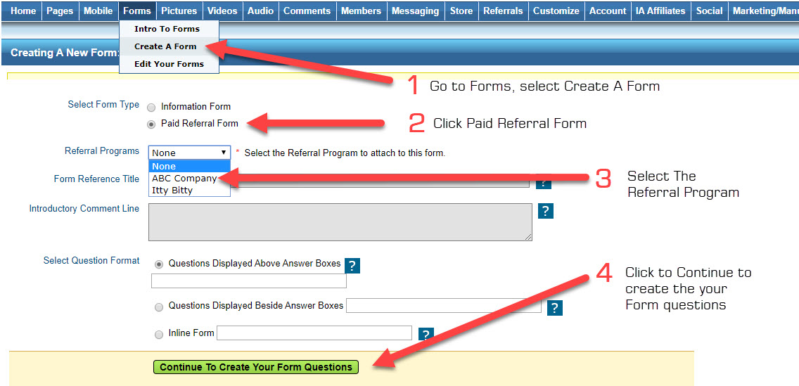 create a referral form