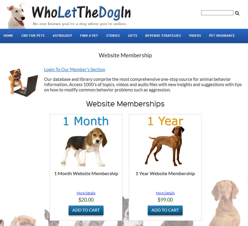 dog membership income
