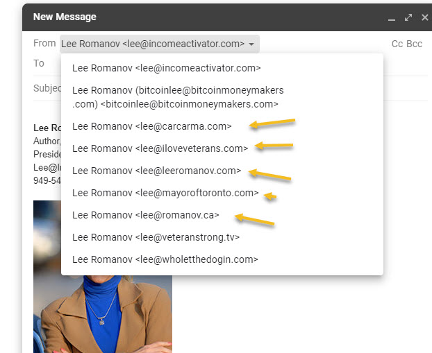 adding email names to gmail