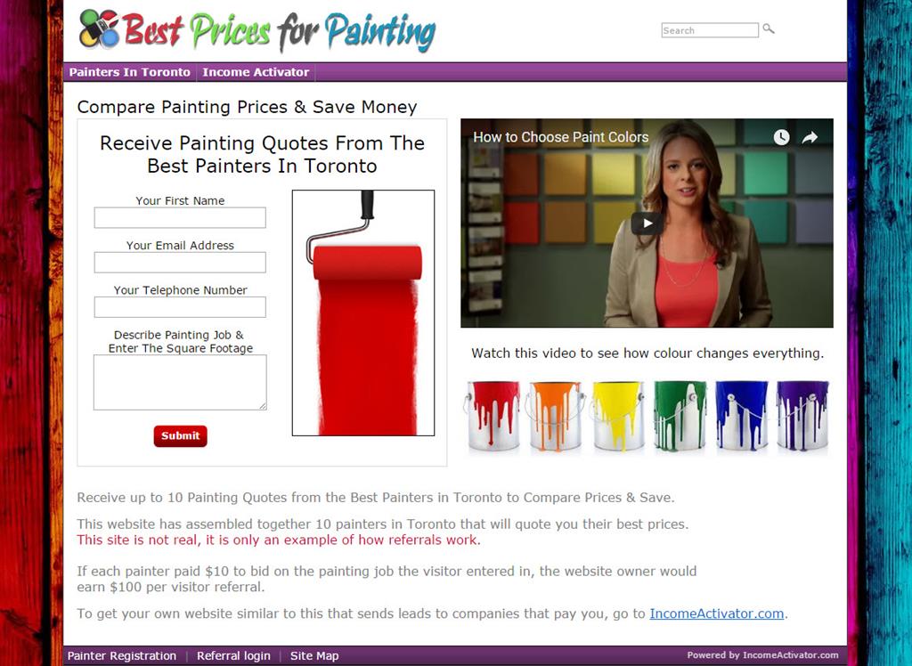 Painting website lead generation