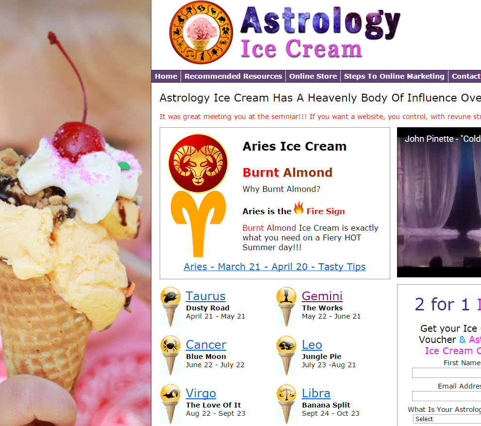free website Ice Cream Website