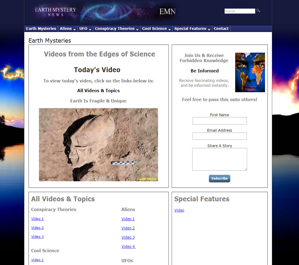 free website Earth Mysteries